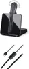 A black headset and charging base with cables on a white background. Produktbild-Vorschau
