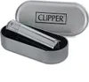 Clipper Metall Feuerzeug: Jet Flame Silber Reibrad Produktbild-Vorschau 2