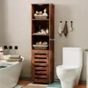 Meuble de salle de bains étroit et rustique, couleur marron Voir les images du produit 2