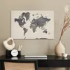MuchoWow® Poster Weltkarte - Grau - Holz 60x40 cm - Produktbild-Vorschau 3