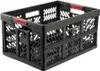 A black folding crate with red handles is shown against a white background. Anteprima dell’immagine prodotto