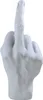 Mittelfinger Dekofigur - Stinkefinger Skulptur in Weiß Produktbild-Vorschau 1