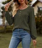 ASKSA Damen Langarmshirt Rundhals Knoepfen Rippstrick Produktbild-Vorschau 3