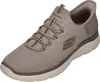 A single tan Skechers slip-on shoe is shown against a white background. Produktbild-Vorschau