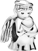 A silver angel charm holding a heart. Produktbild-Vorschau