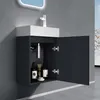 doporro Petit Meuble sous Vasque Gris Noir et Vasque 46cm Voir les images du produit 6