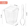 50 Pcs Kunststoff Dessertbecher, 150Ml Desserttassen Eckig Produktbild-Vorschau 3