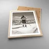 Gerahmtes Poster - Rahmen in heller Eiche - Skifahrer Produktbild-Vorschau 3