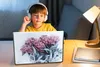 MuchoWow® Laptop Aufkleber Sticker Cover Rosa Pfingstrosen Produktbild-Vorschau 3