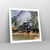 Poster - Poster ohne Rahmen - Alt Lokomotive Berge - 60x60 Produktbild-Vorschau 7