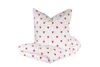 A bedding set with a heart pattern is folded and arranged on a white background. Produktbild-Vorschau