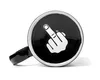 A black mug with a white middle finger graphic on its side, set against a white background. Náhled obrázku produktu