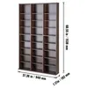 A tall, multi-shelf storage unit is shown from the front, with dimensions indicated by measurement lines and text. Anteprima dell’immagine prodotto
