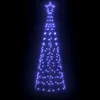 vidaXL Arbre de Noël LED avec piquets de terre bleu 250 cm Voir les images du produit 3