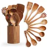 Bikolo® Kochbesteck Set Holz 10-teilig mit Halter - Produktbild-Vorschau 1
