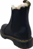 Rear view of a black Dr. Martens boot with fur lining. Produktbild-Vorschau