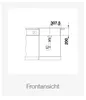 A technical drawing of a sink with dimensions indicated. Anteprima dell’immagine prodotto