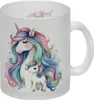Einhorn-Mama mit Kind Glas Tasse Produktbild-Vorschau 1