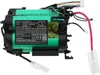 A close-up view of a battery pack with wires and connectors. Voir les images du produit