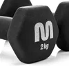 Meteor Hantel-Set 2x2 kg Gusseisen PVC Kurzhanteln Hexagon Produktbild-Vorschau 4