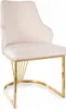 Designer-Esszimmerstuhl VALBURKA – Hellbeige/Gold Produktbild-Vorschau 1