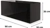 Meuble Mural Suspendu Noir Brillant 90 x 35 x 32 cm – Voir les images du produit 3