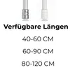 Weiß 60-90 cm Mini Teleskopstange Flex Fenster Spannstange Produktbild-Vorschau 4