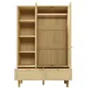 Abrihome Kleiderschrank mit 2 Türen und Rattan‑Flechten, Produktbild-Vorschau 8