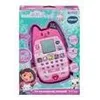 The image shows the retail packaging of a pink toy phone with a cat-ear design. Produktbild-Vorschau