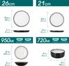 Diagrams showing dimensions and capacities of tableware items. Produktbild-Vorschau
