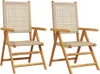 vidaXL Gartenstühle 2 Stk. Beige Massivholz Akazie und Poly Produktbild-Vorschau 1