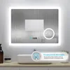 AICA LED Badspiegel mit Uhr 80×60cm Touch/Wandschalter Produktbild-Vorschau 3