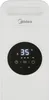A white Midea oil-filled radiator with a digital display and controls. Produktbild-Vorschau