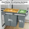 HOMCOM Ausziehbarer Mülleimer, Küchenmüllbehälter, Griff, Produktbild-Vorschau 5