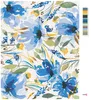 Zuty - Malen nach Zahlen - BLAUE BLUMEN ZWISCHEN BLÄTTERN Produktbild-Vorschau 3