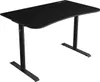 A black gaming desk with two legs on a white background. Voir les images du produit