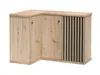 A corner cabinet with a louvered door on a white background. Produktbild-Vorschau