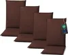 Four brown chair cushions are arranged diagonally on a white background. Produktbild-Vorschau