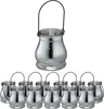 relaxdays Silbernes Windlicht im 12er Set Produktbild-Vorschau 1