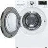 A front view of a white LG washing machine with the door open. Produktbild-Vorschau