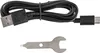 A USB-C charging cable and a small metal tool are laid out on a white background. Produktbild-Vorschau