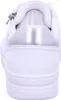 The back view of a white sneaker with a silver heel accent. Náhľad obrázku produktu