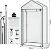 A greenhouse with its components and dimensions displayed. Produktbild-Vorschau