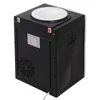 The back and top of a black and white water dispenser are shown against a white background. Náhled obrázku produktu