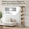 K-Möbel Vitrine en verre debout en chêne Sonoma (176x37x33 Voir les images du produit 6
