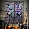 Stück Halloween-Vorhänge, schwarze Spinnennetz-Fledermäuse, Produktbild-Vorschau 1
