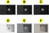 A collage of six different kitchen sinks in various colors and finishes, each labeled with a letter from A to F. Náhľad obrázku produktu