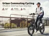A man rides an electric bike on a bridge, with urban scenery in the background. Produktbild-Vorschau