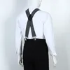 Graue X-Form Hosenträger mit 4 rostfreien Clips, 120 cm Produktbild-Vorschau 7