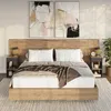 A bedroom scene featuring a bed with two nightstands and artwork above the headboard. Náhled obrázku produktu